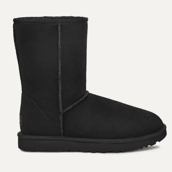 UGG Classic II Short Genuine Sheepskin Boots, Black, Size 9 - Picture 2 of 11